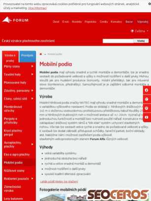 velkostany.cz/mobilni-podia tablet prikaz slike
