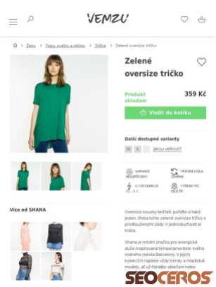 vemzu.cz/zelene-oversize-tricko-shana tablet náhľad obrázku