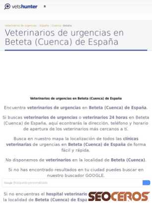 vetshunter.com/es/beteta/cuenca/espana tablet előnézeti kép