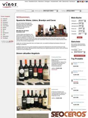 vinos-online.de tablet förhandsvisning