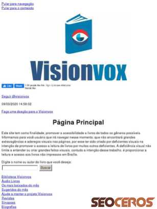 visionvox.com.br tablet Vista previa