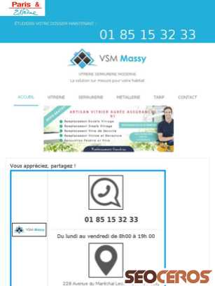 vitrerie-massy.fr tablet Vista previa