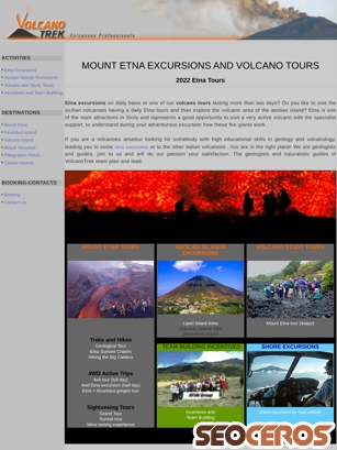 volcanotrek.com tablet Vista previa