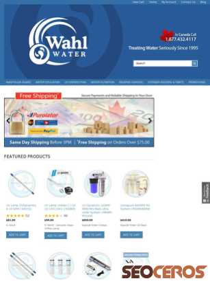wahlwater.com tablet Vista previa