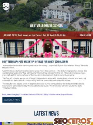 westvillehouseschool.co.uk tablet preview