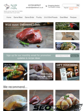 wildmeat.co.uk tablet preview