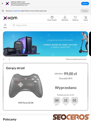 x-kom.pl tablet obraz podglądowy