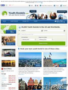 youth-hostel.co.uk tablet previzualizare