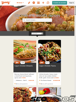 yummly.com tablet preview