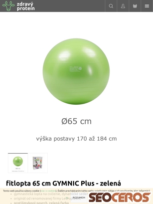 zdravyprotein.sk/ledraplastic-fitlopta-gymnic-plus-65cm-zelena tablet náhľad obrázku