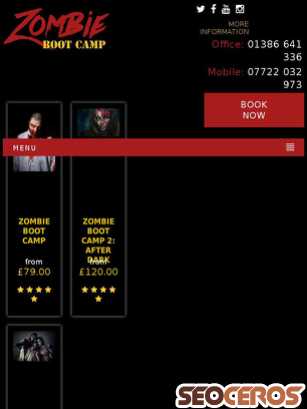 zombiebootcamp.co.uk/Zombie.html tablet preview