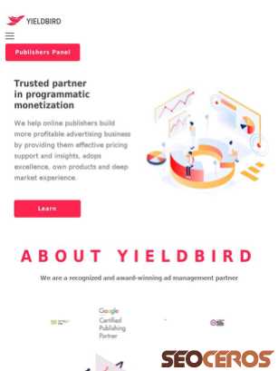 yieldbird.com tablet vista previa