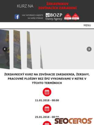 zeriavnickekurzy.sk tablet förhandsvisning