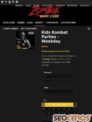 zombiebootcamp.co.uk/product/kids-kombat-parties-weekday tablet obraz podglądowy