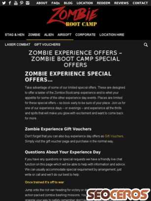zombiebootcamp.co.uk/special-offers tablet vista previa